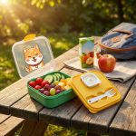 لانچ باکس فانتزی دو طبقه + چنگال