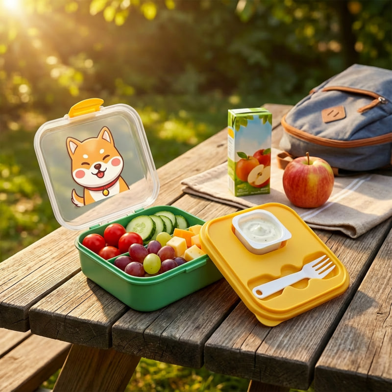 لانچ باکس فانتزی دو طبقه + چنگال